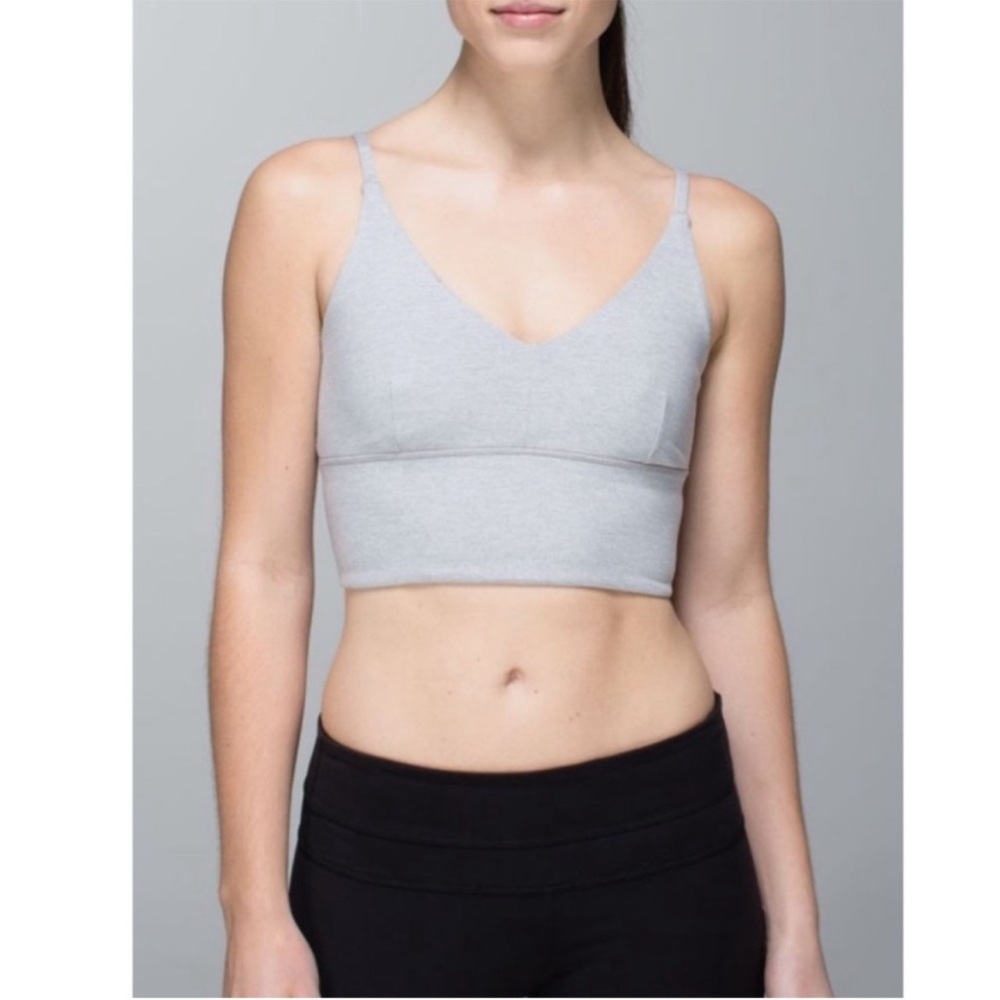 LULULEMON Solo Bra *Luon Heathered Medium Grey / Silver Spoon XS